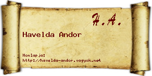 Havelda Andor névjegykártya