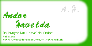 andor havelda business card